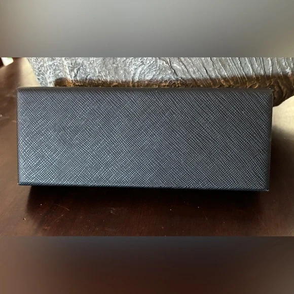 Prada Textured Black Leather Sunglasses Case Accessory - Picture 4 of 9